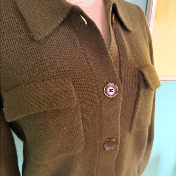 Ann Taylor Loft Olive Green Cardigan size S - Picture 2 of 6
